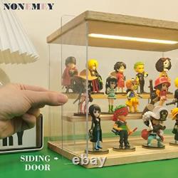 Clear Acrylic Display Case Stand with LED Light 2/3/4/5/6 Tier Storage Box