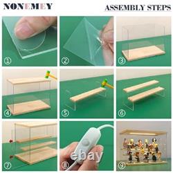 Clear Acrylic Display Case Stand with LED Light 2/3/4/5/6 Tier Storage Box
