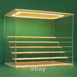 Clear Acrylic Display Case Stand with LED Light 2/3/4/5/6 Tier Storage Box Sh