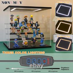 Clear Acrylic Display Case Stand with LED Light 2/3/4/5/6 Tier Storage Box Showc