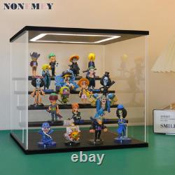 Clear Acrylic Display Case Stand with LED Light 2/3/4/5/6 Tier Storage Box Showc