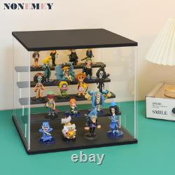 Clear Acrylic Display Case Stand with LED Light 2/3/4/5/6 Tier Storage Box Showc