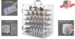 Clear Acrylic Miniature Storage Case, Miniatures Carrying Case with 6 Magneti