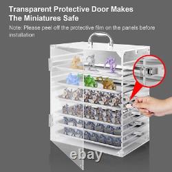 Clear Acrylic Miniature Storage Case, Miniatures Carrying Case with 6 Magneti