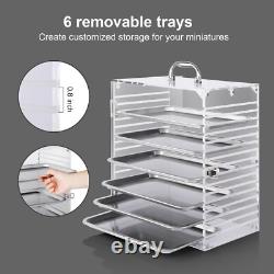 Clear Acrylic Miniature Storage Case, Miniatures Carrying Case with 6 Magneti