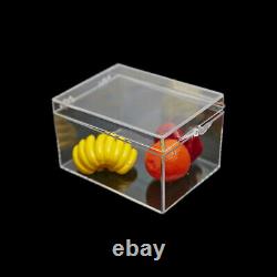Clear Plastic Storage Box with Hinged Lid Jewelry Display Beads Container Case