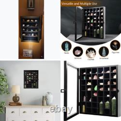 Collectible Cryslat Opal Agate Rock Display Case Storage Box Wooden Arrowheads