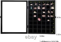 Collectible Cryslat Opal Agate Rock Display Case Storage Box Wooden Arrowheads