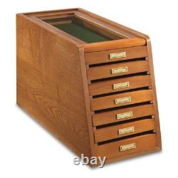 Collector Display Cabinet 7 Drawer Storage Case Glass Top Organizer Collectibles