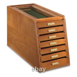 Collectors Cabinet Display Case for Collectibles Wood 7-Drawer Storage Organizer