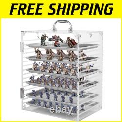 Compact 6-Tray Acrylic Miniature Display Case for Safe Storage & Easy Transport