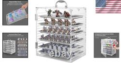 Compact 6-Tray Acrylic Miniature Display Case for Safe Storage & Easy Transport
