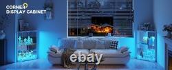 Corner Display Case LED Light & Charging Station Action Figure Car White Cabinet