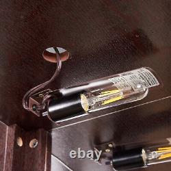 Corner Lighted Curio Glass Cabinet Display Case Antique Collection Storage