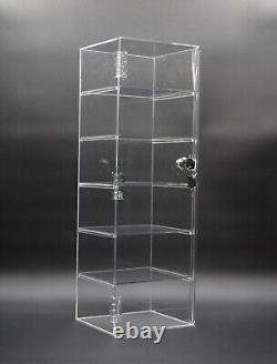 Countertop Acrylic Case Display Showcase Box with Key Lock with4 REMOVABLE SHELVES