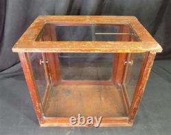 Countertop Showcase, General Store Display, Vintage Wood Framed Glass Case, D