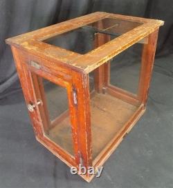 Countertop Showcase, General Store Display, Vintage Wood Framed Glass Case, D