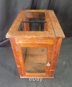 Countertop Showcase, General Store Display, Vintage Wood Framed Glass Case, D