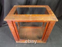 Countertop Showcase, General Store Display, Vintage Wood Framed Glass Case, D