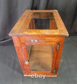 Countertop Showcase, General Store Display, Vintage Wood Framed Glass Case, D