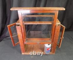 Countertop Showcase, General Store Display, Vintage Wood Framed Glass Case, D