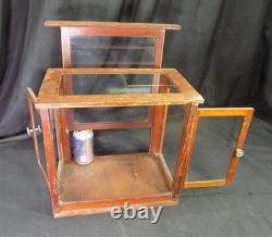 Countertop Showcase, General Store Display, Vintage Wood Framed Glass Case, D