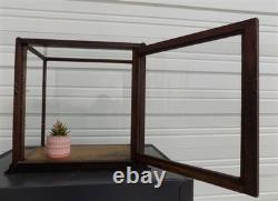 Countertop Showcase, General Store Display, Vintage Wood Framed Glass Case, F