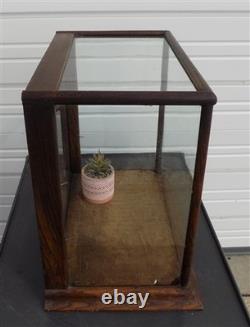 Countertop Showcase, General Store Display, Vintage Wood Framed Glass Case, F
