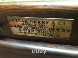 Country GENERAL Store DISPLAY OAK CANE CASE 1900s CABINET pickup only