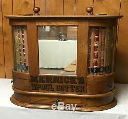 Country / General Store Twin Turbine Merrick Sewing Thread Spool Cabinet 1897