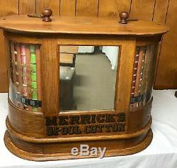 Country / General Store Twin Turbine Merrick Sewing Thread Spool Cabinet 1897