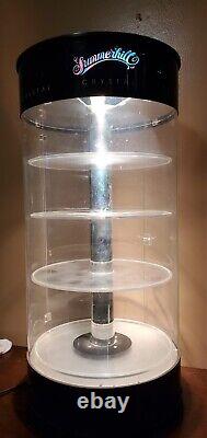 Crystal showcase display case for collectables electric rotating light turntable