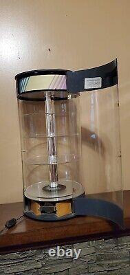 Crystal showcase display case for collectables electric rotating light turntable