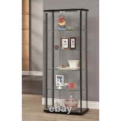 Curio Cabinet Glass Storage Display Shelf Case Corner Wall Shelve Wood Furniture