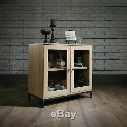 Curio Case Display Cabinet TV Stand Glass Doors Storage Organizer Accent Chest