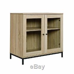 Curio Case Display Cabinet TV Stand Glass Doors Storage Organizer Accent Chest