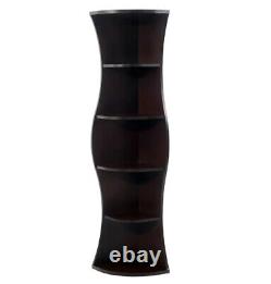 Curvy Corner Book Case Storage Shelf Rack Display Shelves 5 Tier Wood Tall Stand
