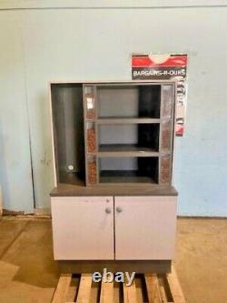 Custom Coffee Bean Display Case With Grinding Station Under Storage Cabinet