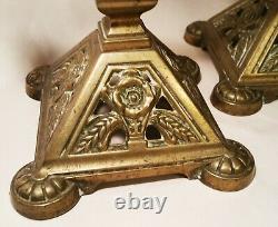 DISPLAY CASE glass shelf riser department store antique cast iron bronze vtg art