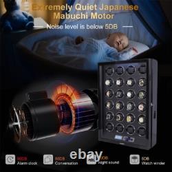 DUKWIN Automatic 24 Watch Winder LCD Display Box Case Storage LED Remote Control