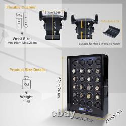 DUKWIN Automatic Rotation 24 Watch Winder Display Box Case Storage LCD LED Quiet
