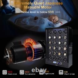 DUKWIN Automatic Rotation 24 Watch Winder Display Box Case Storage LCD LED Quiet