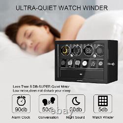 DUKWIN Automatic Watch Winder Box Display Storage Case With Jewelry Drawer LED