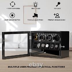 DUKWIN Automatic Watch Winder Box Display Storage Case With Jewelry Drawer LED