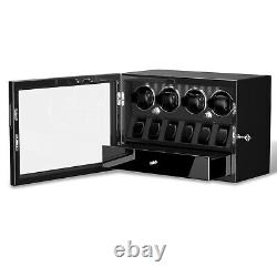DUKWIN Automatic Watch Winder Box Display Storage Case With Jewelry Drawer LED