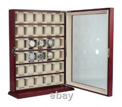 Damaged 30 Watch Cabinet Luxury Case Storage Display Box Jewellery Watches 13