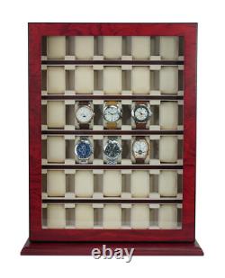 Damaged 30 Watch Cabinet Luxury Case Storage Display Box Jewellery Watches 13