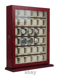 Damaged 30 Watch Cabinet Luxury Case Storage Display Box Jewellery Watches 13
