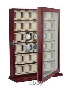 Damaged 30 Watch Cabinet Luxury Case Storage Display Box Jewellery Watches 13