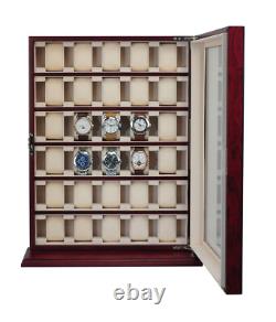 Damaged 30 Watch Cabinet Luxury Case Storage Display Box Jewellery Watches 13